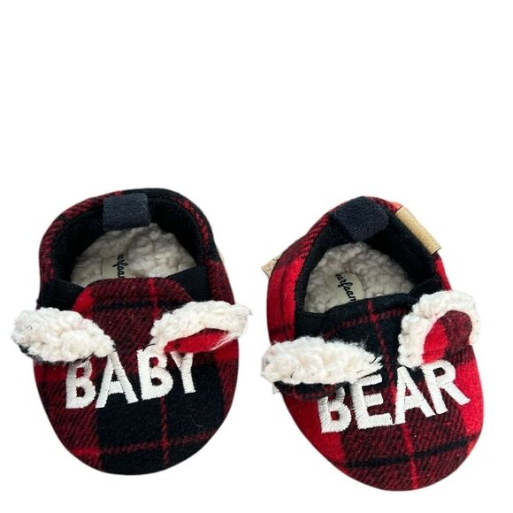 Dearfoams Baby Bear Slippers - Plaid, Size 3-6 Months, NWT - Picture 2 of 5